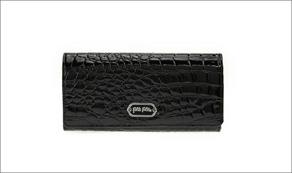フォリフォリ ≪取り寄せ商品≫ クロコ型押し 二つ折り長財布  WA1P028WK/BLK