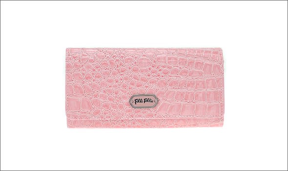 フォリフォリ ≪取り寄せ商品≫ クロコ型押し 二つ折り長財布  WA1P028WLP/LPNK