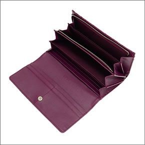 フォリフォリ ≪取り寄せ商品≫ クロコ型押し 二つ折り長財布  WA1P028WV/VIO