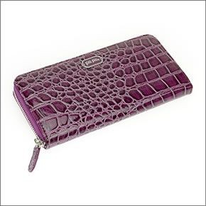 フォリフォリ ≪取り寄せ商品≫ クロコ型押し ラウンドファスナー長財布 WA9P039WDV/DVIO