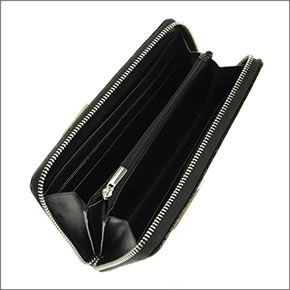 フォリフォリ ≪取り寄せ商品≫ クロコ型押し ラウンドファスナー長財布 WA9P039WK/BLK