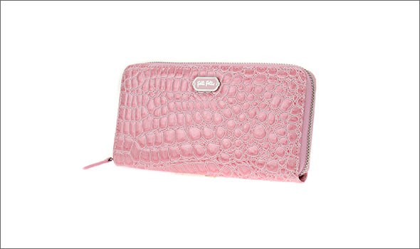 フォリフォリ ≪取り寄せ商品≫ クロコ型押し ラウンドファスナー長財布 WA9P039WLP/LPNK