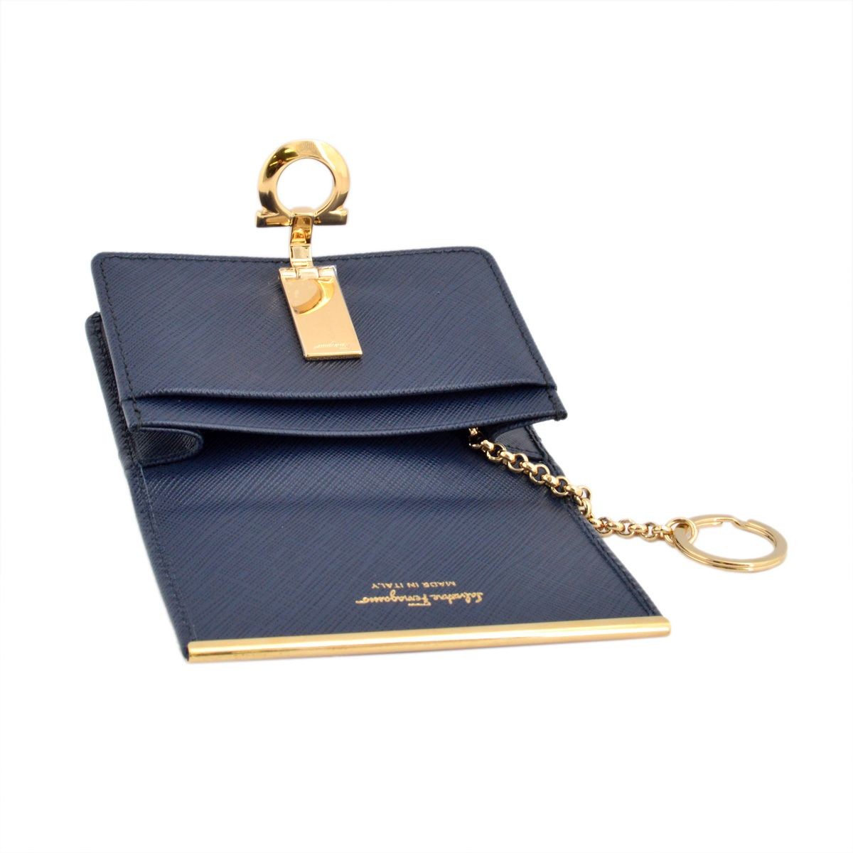 サルバトーレフェラガモ Salvatore Ferragamo 22C110 0594258 oxford blue GANCINI ガンチーニ キーリング付カードケース
