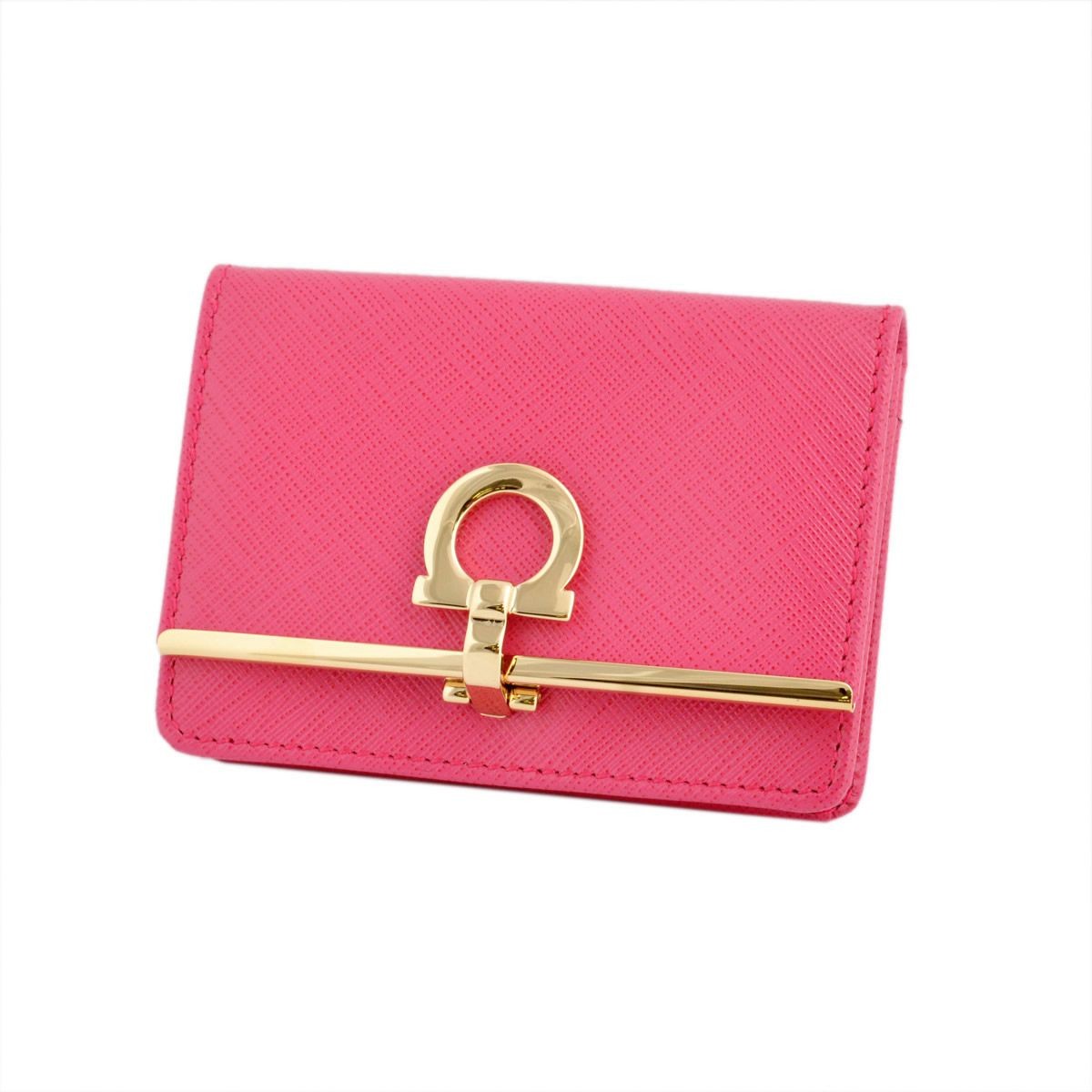 サルバトーレフェラガモ Salvatore Ferragamo 22C110 0642949 framboise GANCINI ガンチーニ キーリング付カードケース