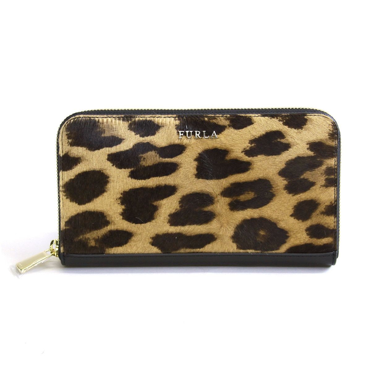 フルラ FURLA 850648 PR63 CL4 TONI NATURALI+ONYX バビロン レオパード柄 ラウンドファスナー 長財布 BABYLON XL ZIP AROUND