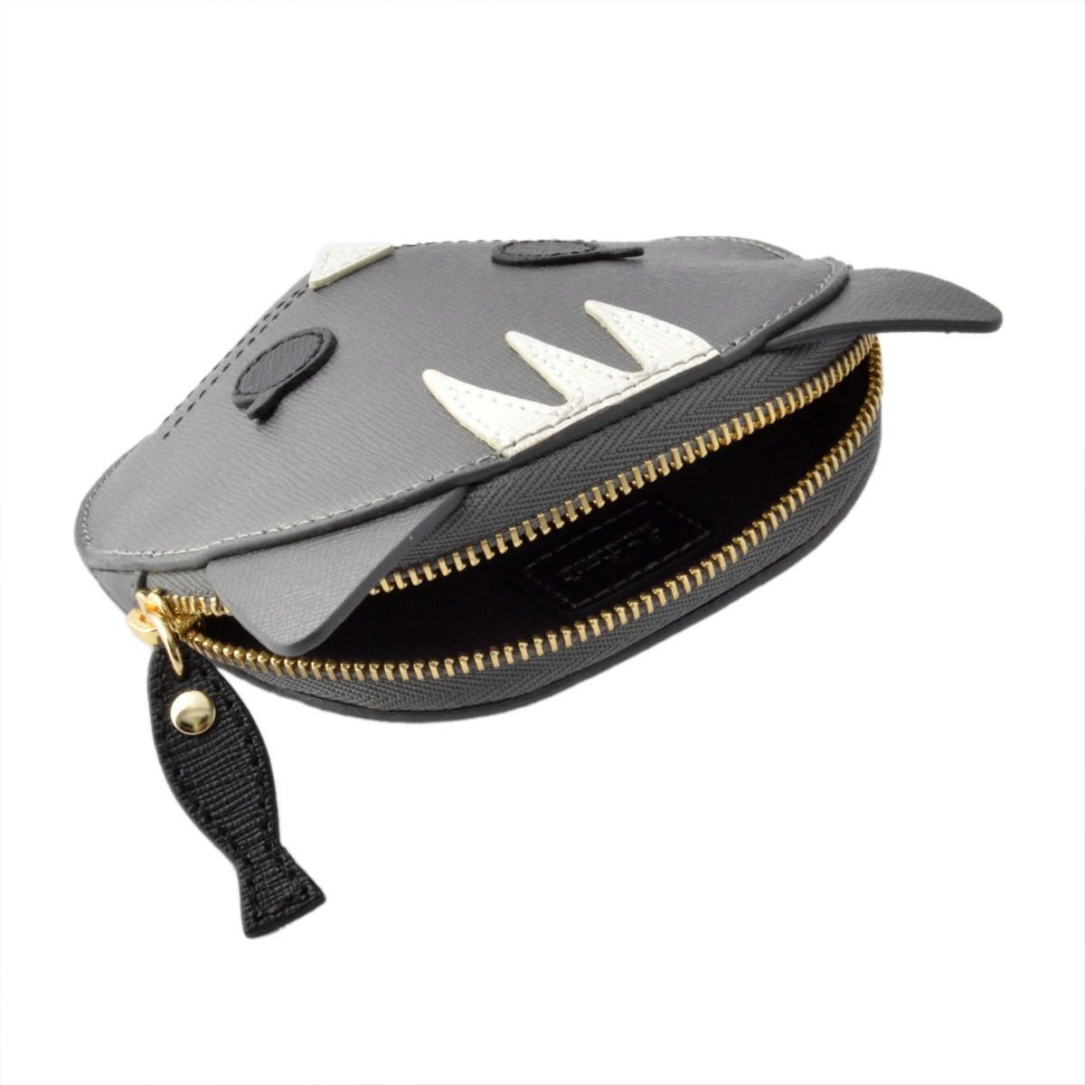 フルラ FURLA 856554 PO52 SFM COLOR ACCIAIO 魚チャーム付 猫モチーフ コインケース 小銭入れ ALLEGRA COIN CASE CAT