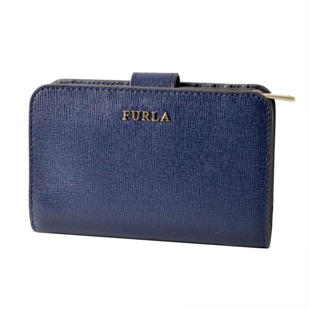 フルラ FURLA 903641 NAVY PR85 B30 バビロン L字ファスナー小銭入れ付 二つ折り 財布  BABYLON M ZIP AROUND