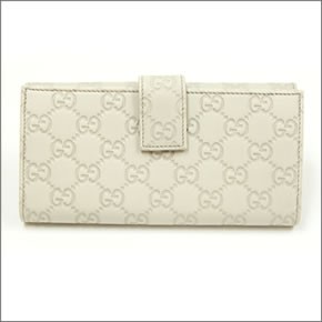 グッチ BLAZON DICE グッチシマ Wホック 二つ折り 長財布 アイボリー 257012 AA61G 9022