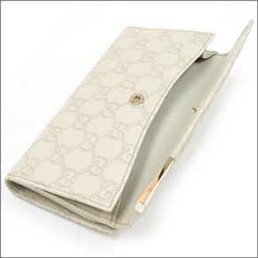 グッチ BLAZON DICE グッチシマ Wホック 二つ折り 長財布 アイボリー 257012 AA61G 9022