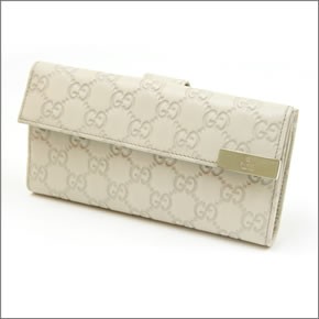 グッチ BLAZON DICE グッチシマ Wホック 二つ折り 長財布 アイボリー 257012 AA61G 9022