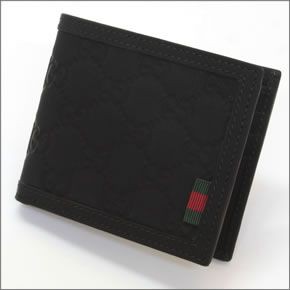 グッチ ラバーグッチシマ ウェブループ付 二つ折り財布 小銭入れ無し ブラック 225826 AF66N 1060