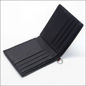 グッチ カーフ×ウェブディティール 二つ折り財布 小銭入れ無し ブルー　≪2014SS≫ 337086 AP04N 8497