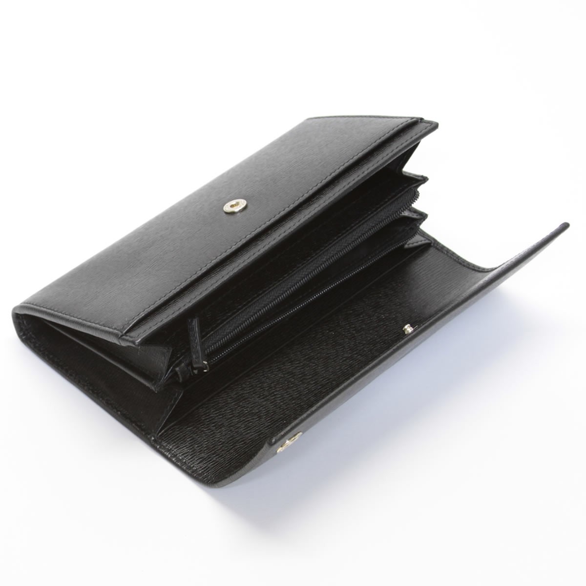 グッチ GUCCI 309702 ARU0G 1000 スモールインターロッキングG 型押しカーフ 二つ折り長財布 ブラック