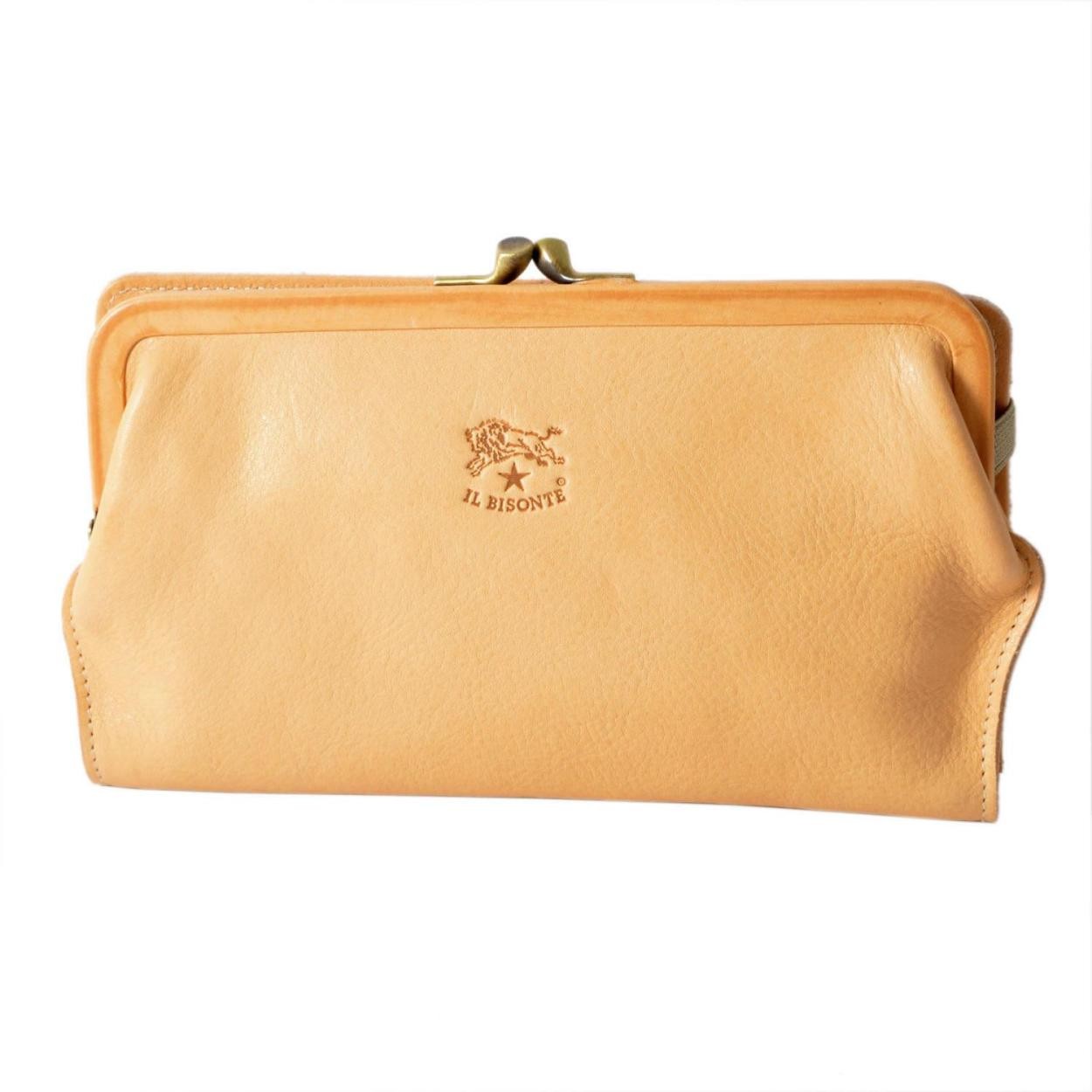イルビゾンテ IL BISONTE C0671 P 120 Naturale がま口 二つ折り長財布 ロングウォレット CONTINENTAL