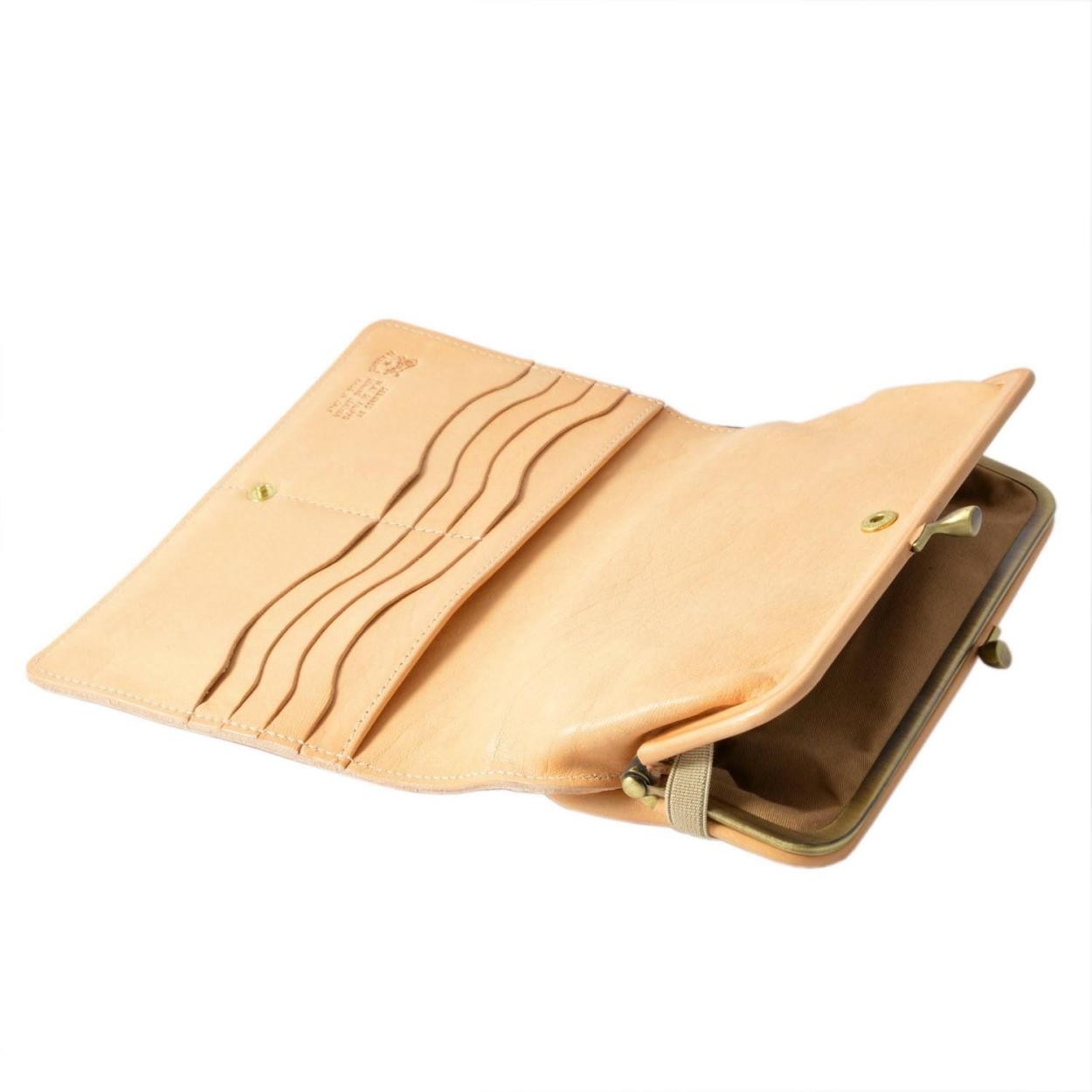 イルビゾンテ IL BISONTE C0671 P 120 Naturale がま口 二つ折り長財布 ロングウォレット CONTINENTAL