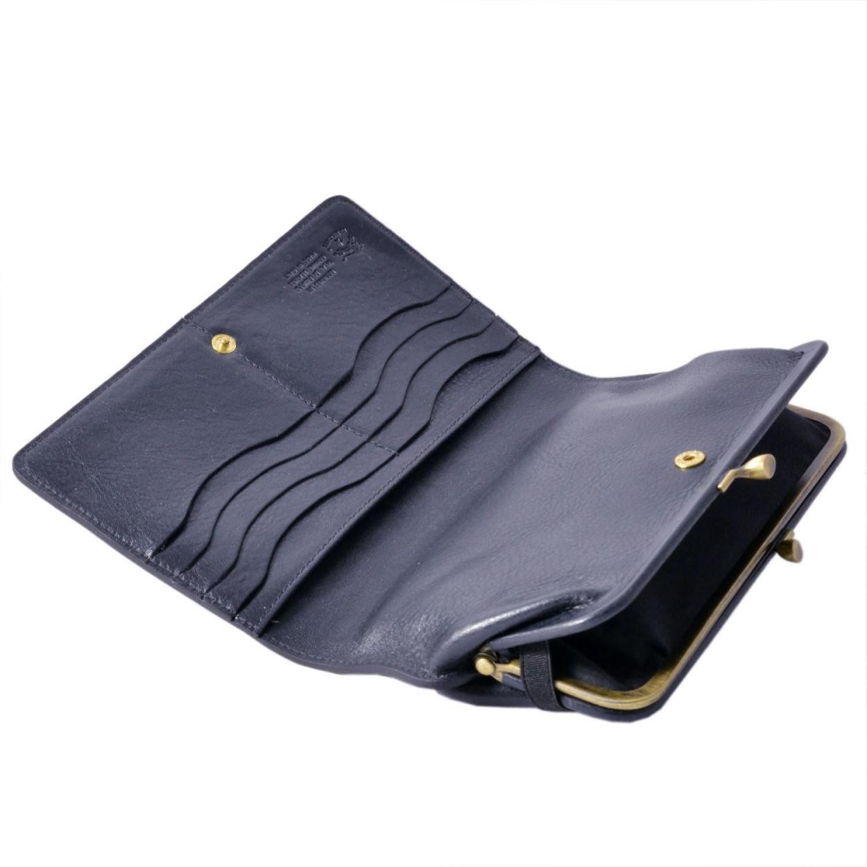 イルビゾンテ IL BISONTE C0671 P 137 Blu がま口 二つ折り長財布 ロングウォレット CONTINENTAL
