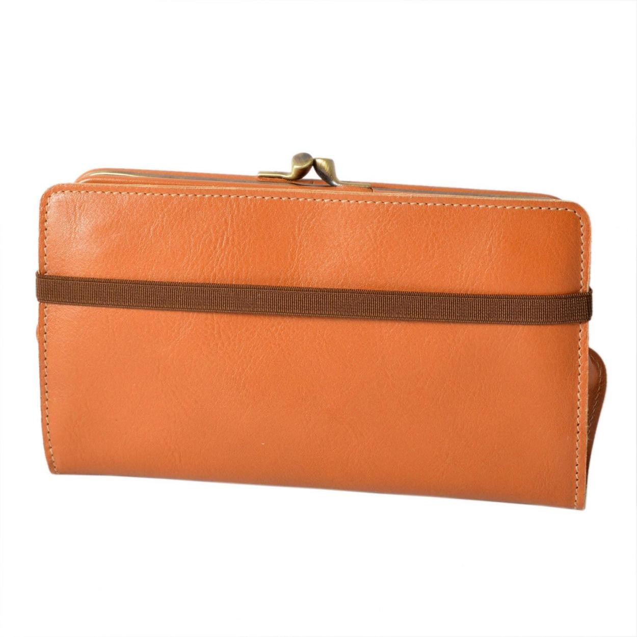 イルビゾンテ IL BISONTE C0671 P 145 Caramel がま口 二つ折り長財布 ロングウォレット CONTINENTAL