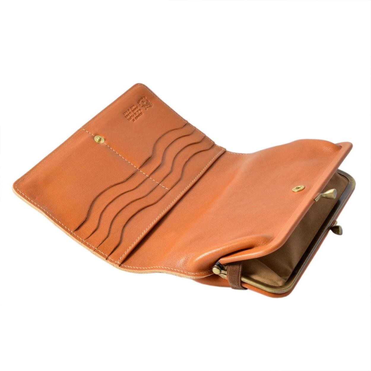 イルビゾンテ IL BISONTE C0671 P 145 Caramel がま口 二つ折り長財布 ロングウォレット CONTINENTAL