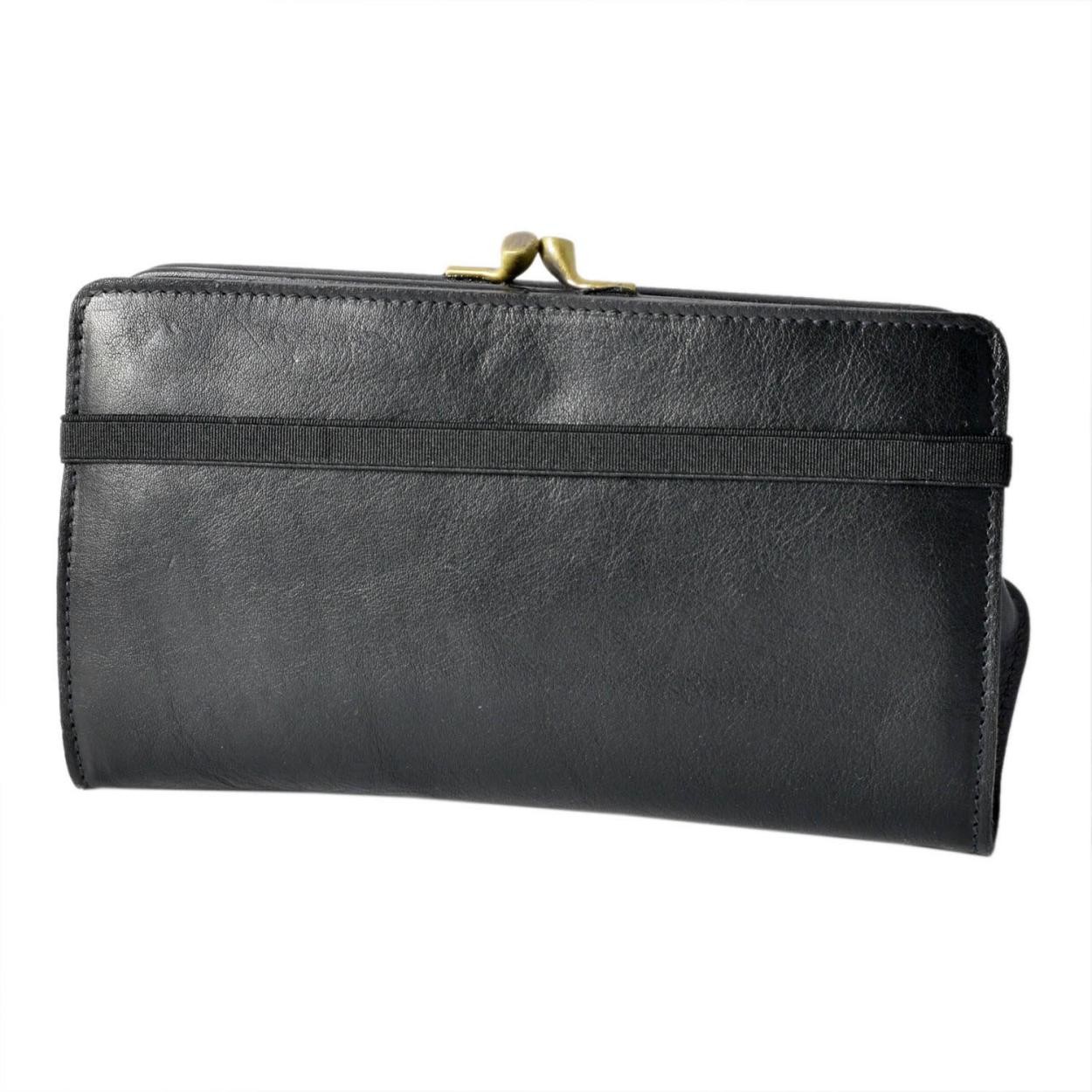 イルビゾンテ IL BISONTE C0671 P 153 Nero がま口 二つ折り長財布 ロングウォレット CONTINENTAL