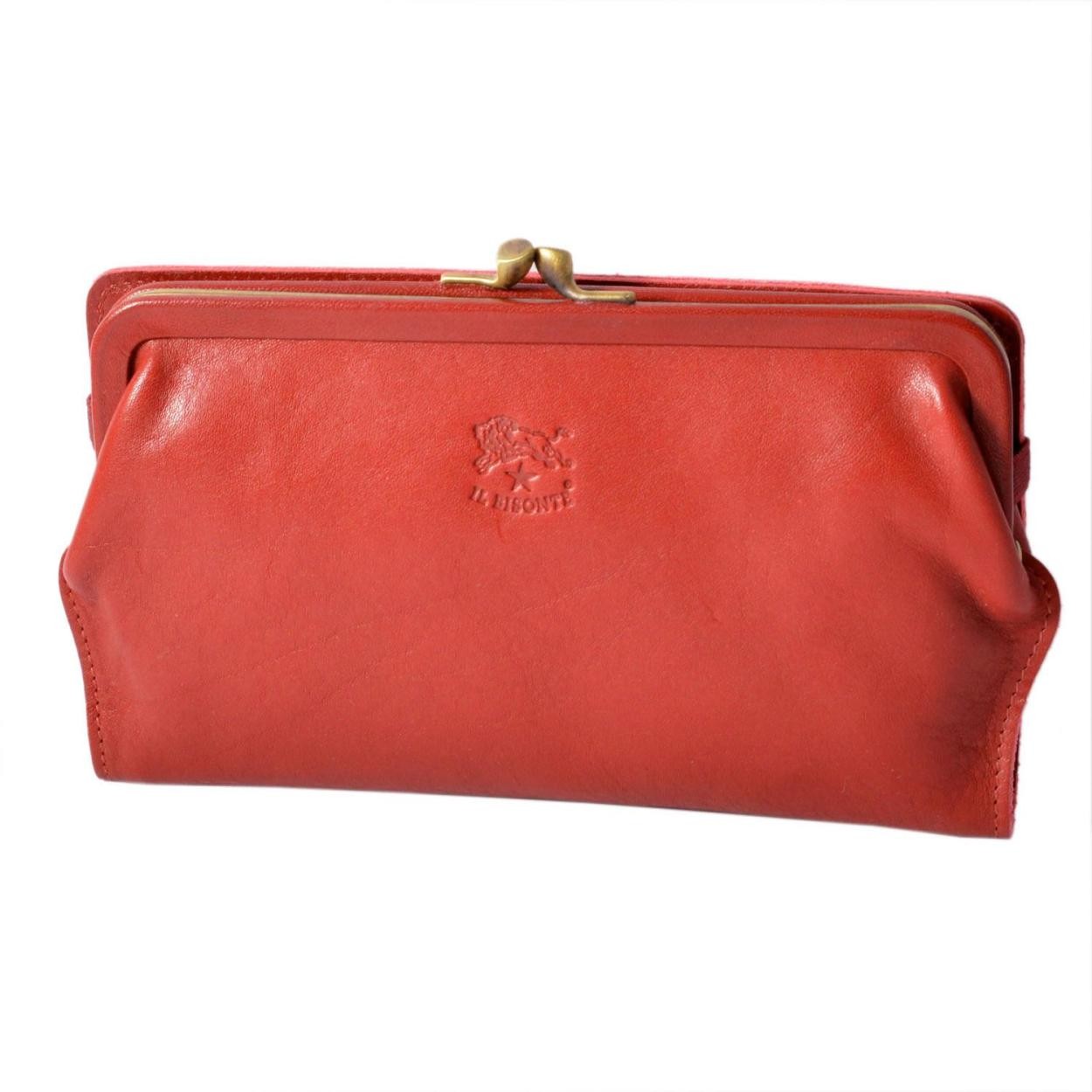 イルビゾンテ IL BISONTE C0671 P 245 Rosso がま口 二つ折り長財布 ロングウォレット CONTINENTAL