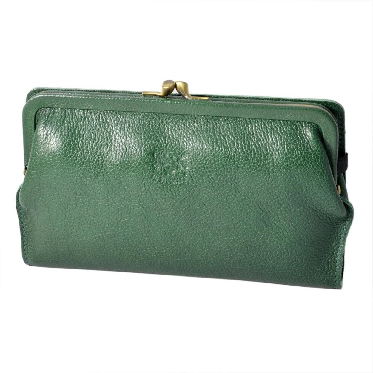 イルビゾンテ IL BISONTE C0671 P 293 Verde がま口 二つ折り長財布 ロングウォレット CONTINENTAL