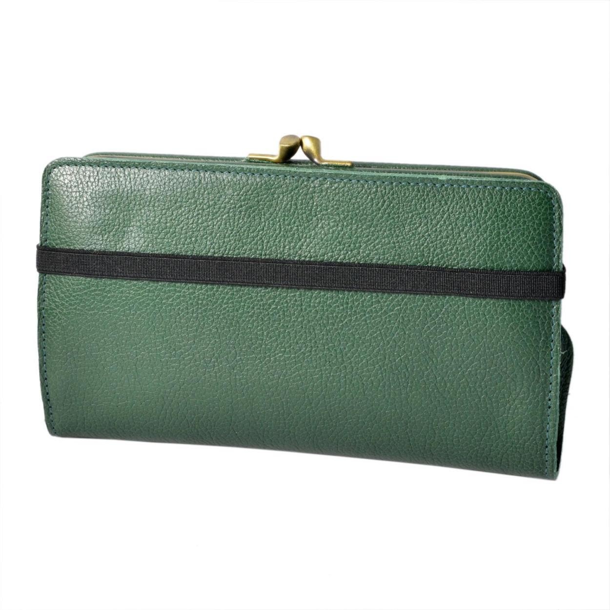 イルビゾンテ IL BISONTE C0671 P 293 Verde がま口 二つ折り長財布 ロングウォレット CONTINENTAL