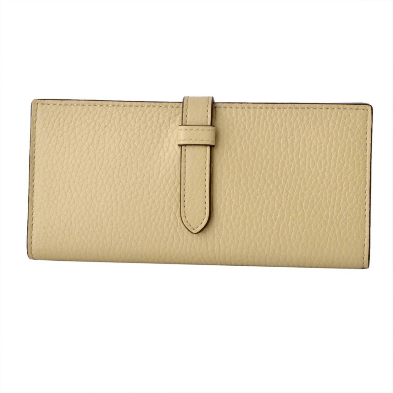 ジェイアンドエムデヴィッドソン J&M DAVIDSON  10072 7266 6040 SAHARA BEIGE エロンゲーテッド　タブ　ウォレット 二つ折り長財布 ELONGATED TAB WALLET