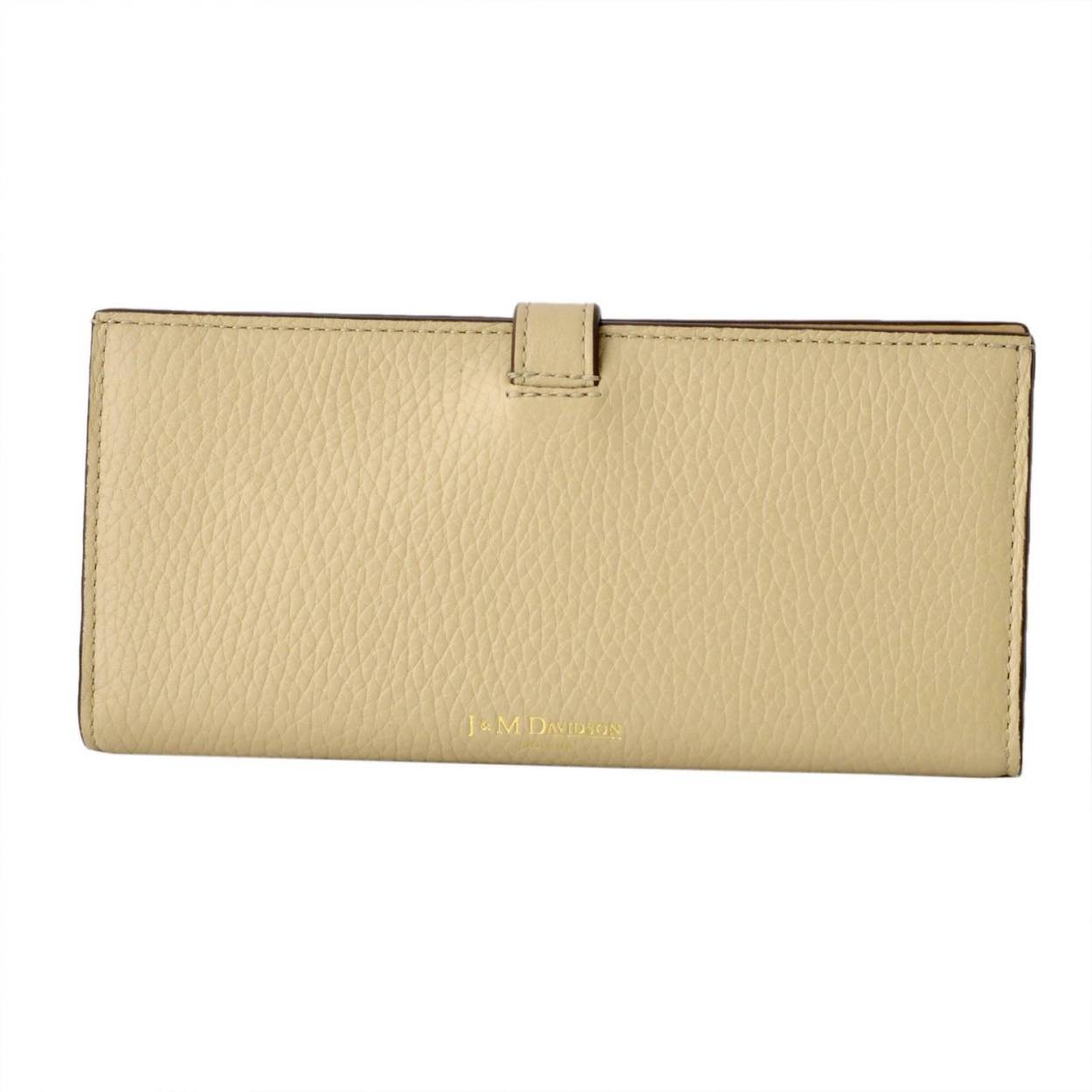 ジェイアンドエムデヴィッドソン J&M DAVIDSON  10072 7266 6040 SAHARA BEIGE エロンゲーテッド　タブ　ウォレット 二つ折り長財布 ELONGATED TAB WALLET