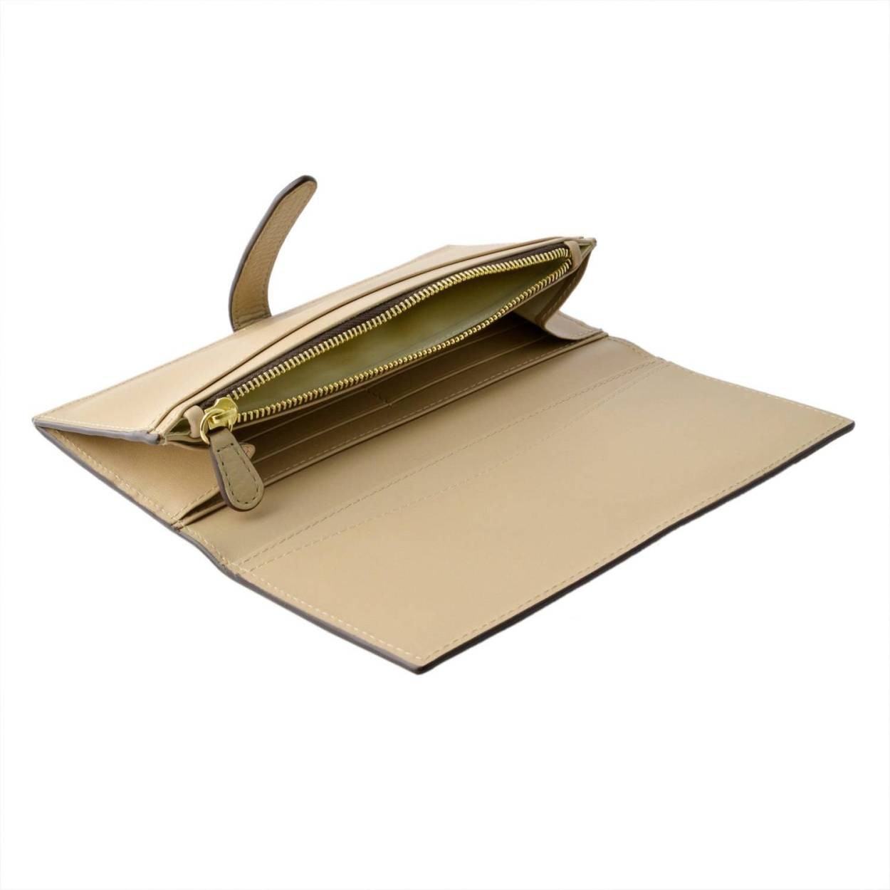 ジェイアンドエムデヴィッドソン J&M DAVIDSON  10072 7266 6040 SAHARA BEIGE エロンゲーテッド　タブ　ウォレット 二つ折り長財布 ELONGATED TAB WALLET