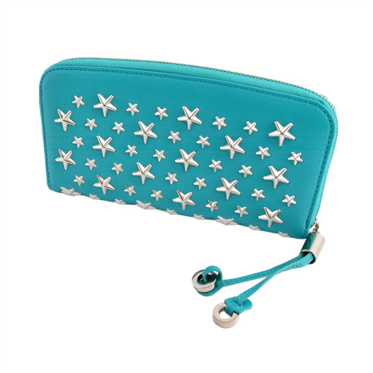ジミーチュウ JIMMY CHOO FILIPA/CST 161 MALIBU スタースタッズ付 ラウンドファスナー長財布 ロングウォレット