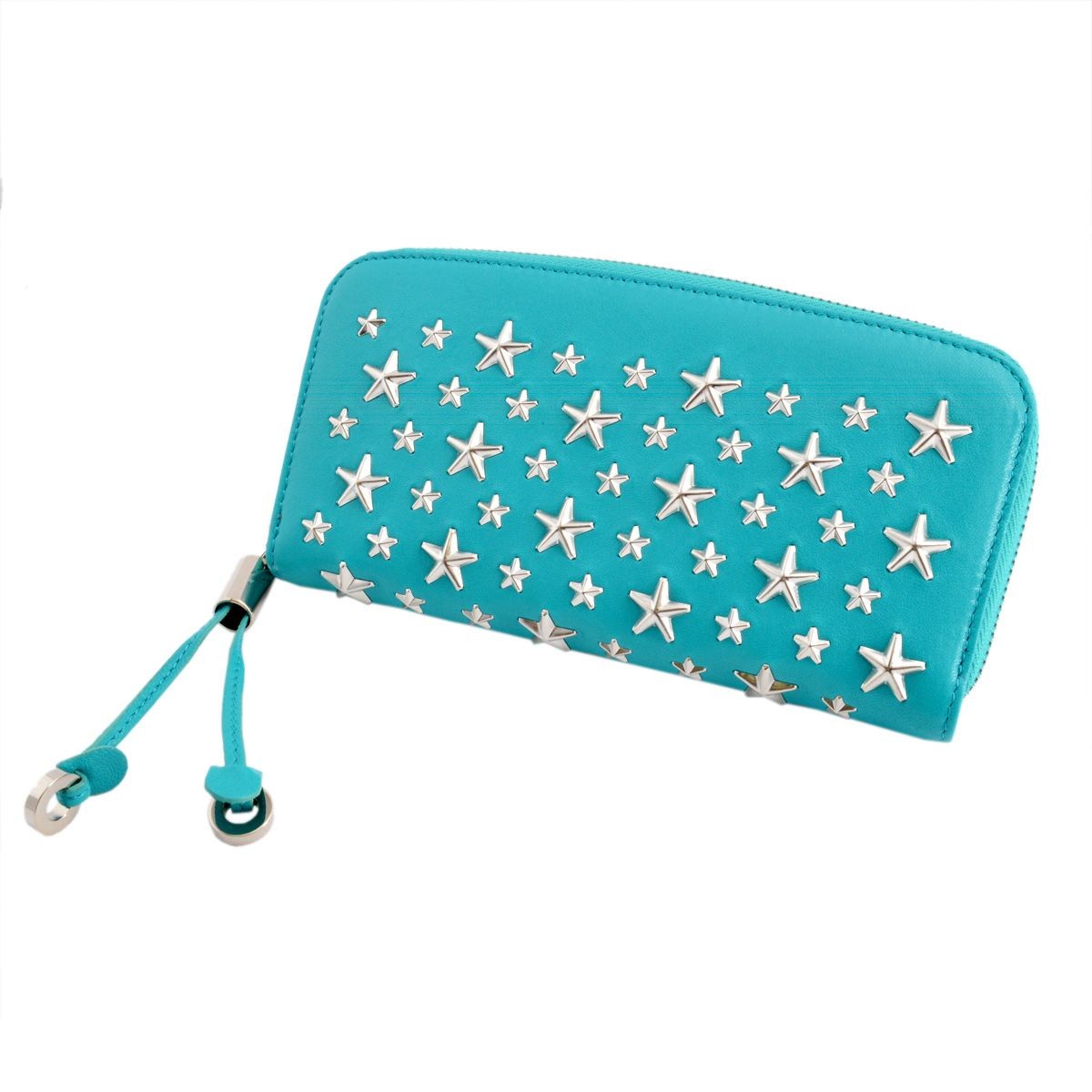 ジミーチュウ JIMMY CHOO FILIPA/CST 161 MALIBU スタースタッズ付 ラウンドファスナー長財布 ロングウォレット