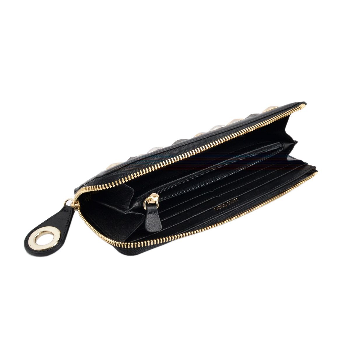 ジミーチュウ JIMMY CHOO NIXIE/LTR 143 BLACK/METALLIC MIX スタースタッズ付 L字ファスナー長財布 ロングウォレット