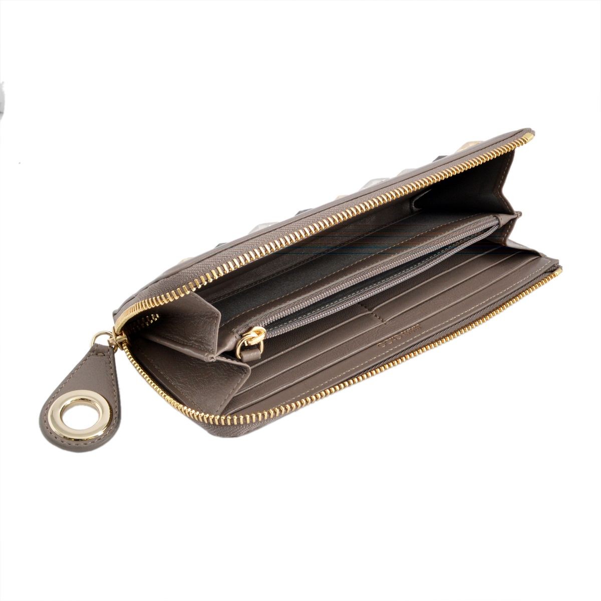 ジミーチュウ JIMMY CHOO NIXIE/LTR 143 MUSK/METALLIC MIX スタースタッズ付 L字ファスナー長財布 ロングウォレット
