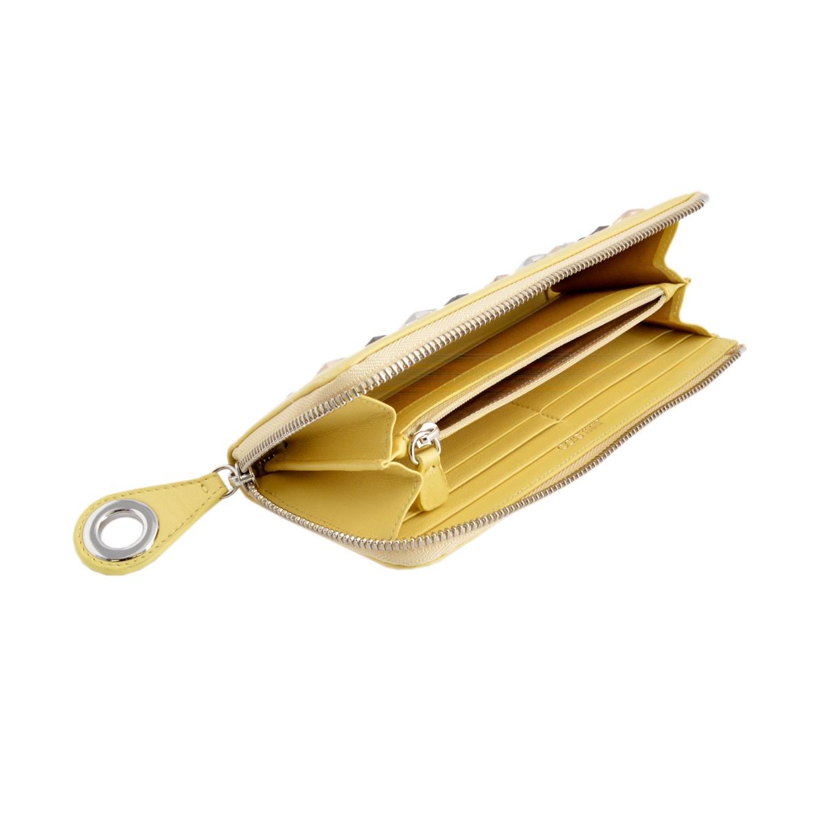 ジミーチュウ JIMMY CHOO NIXIE/LTR 161 BUTTERCUP/METALLIC MIX NIXIE スタースタッズ付 L字ファスナー長財布 ロングウォレット