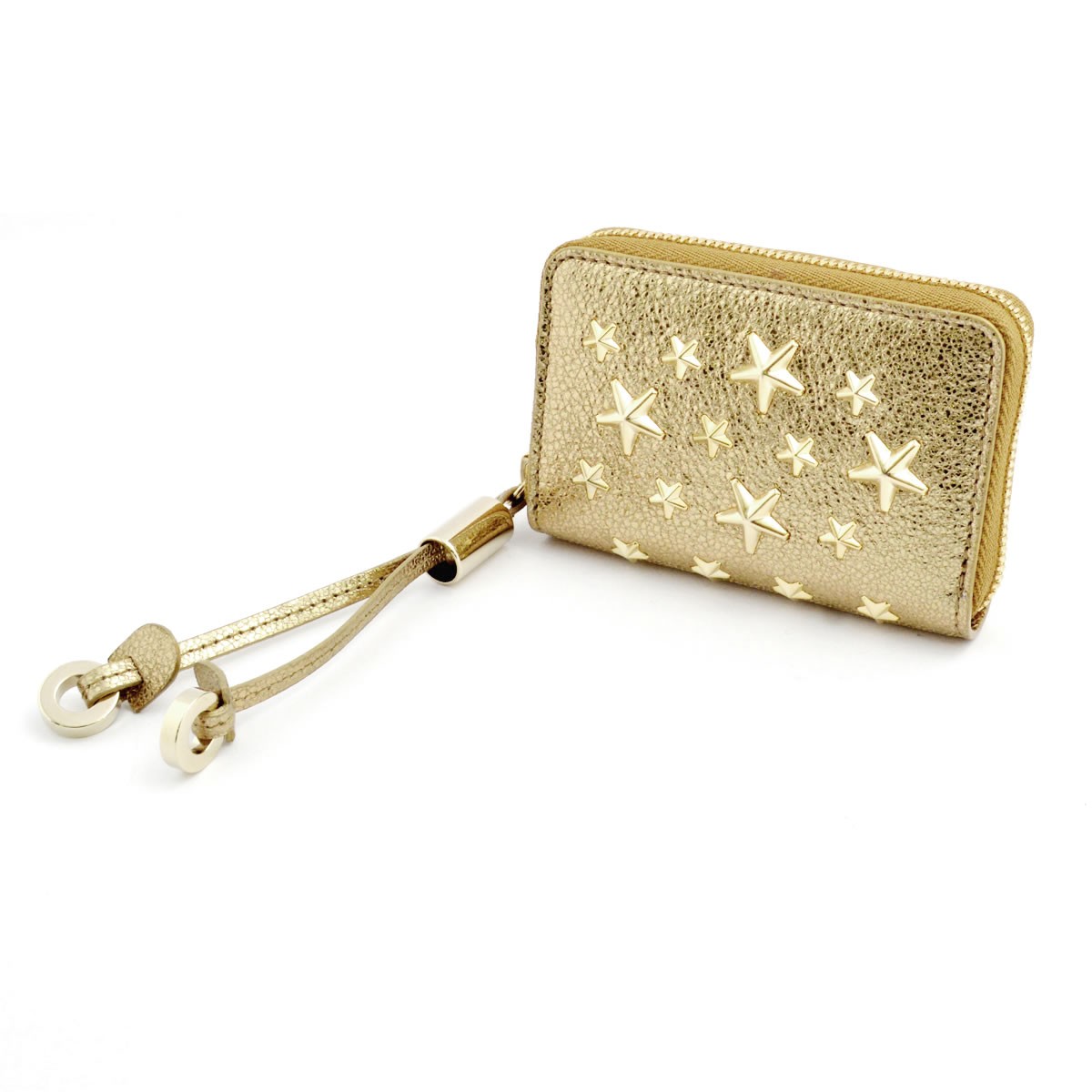 ジミーチュウ JIMMY CHOO NELLIE/GTR 161 GOLD/GOLD スタースタッズ ラウンドファスナー小銭入れ コインケース