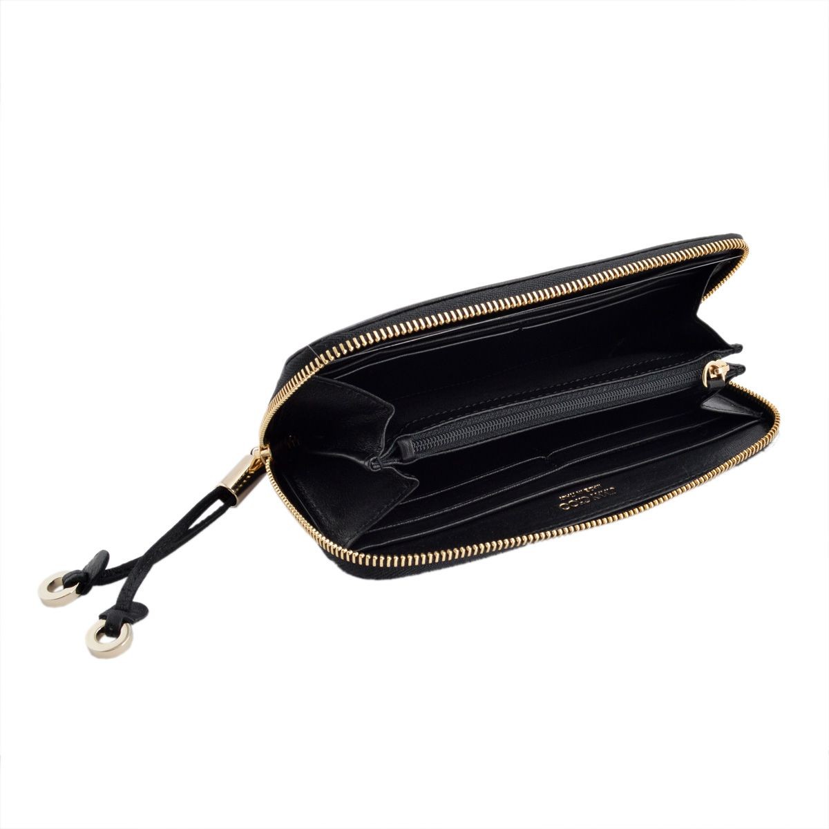 ジミーチュウ JIMMY CHOO FILIPA/LTR 000715 BLACK/METALLIC MIX スタースタッズ ラウンドファスナー長財布 ロングウォレット