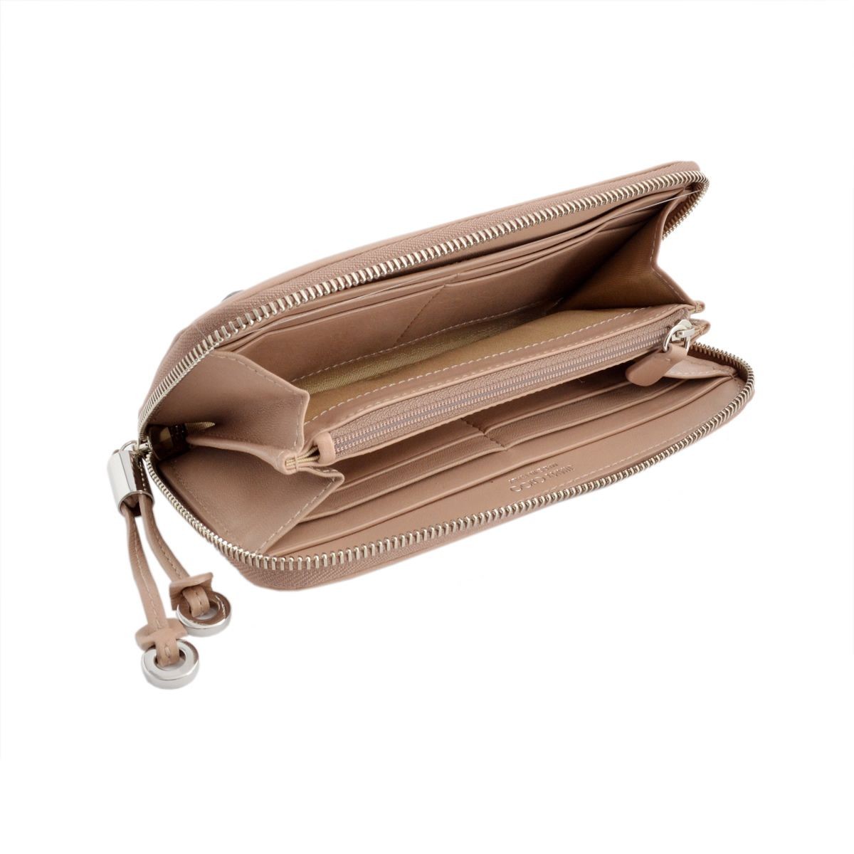 ジミーチュウ JIMMY CHOO FILIPA/LTR 0C3063 BALLET PINK/SILVER GUNMETAL METALLIC MIX スタースタッズ ラウンドファスナー長財布 ロングウォレット