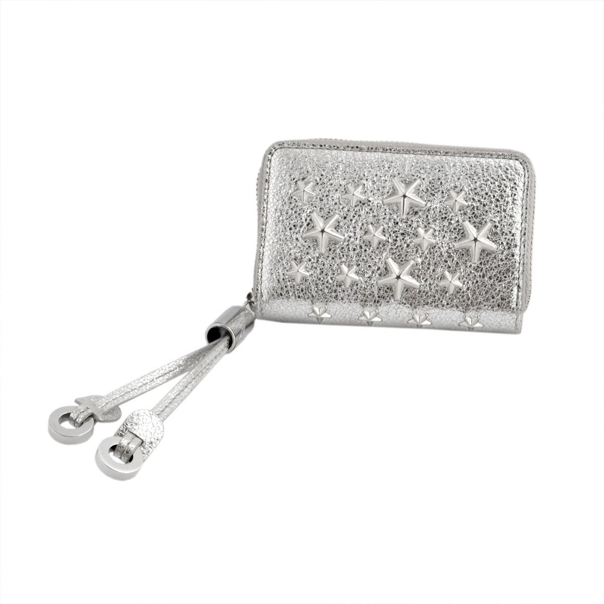 ジミーチュウ JIMMY CHOO NELLIE/GTR 161 CHAMPAGNE スタースタッズ ラウンドファスナー小銭入れ コインケース