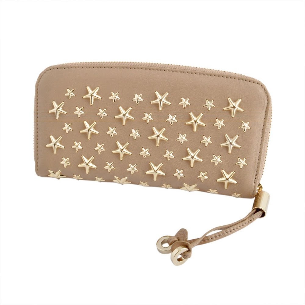 ジミーチュウ JIMMY CHOO FILIPA/CST 000188 NUDE/GOLD スタースタッズ ラウンドファスナー長財布 ロングウォレット