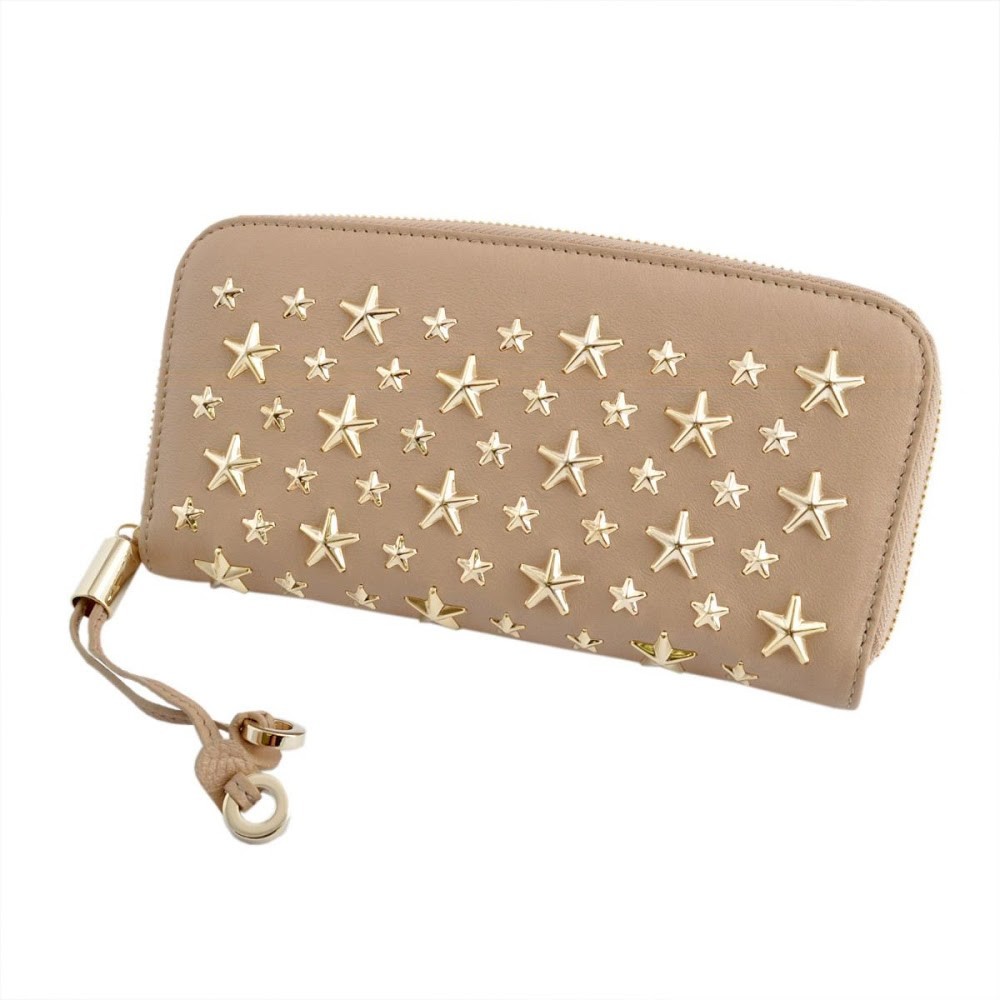 ジミーチュウ JIMMY CHOO FILIPA/CST 000188 NUDE/GOLD スタースタッズ ラウンドファスナー長財布 ロングウォレット