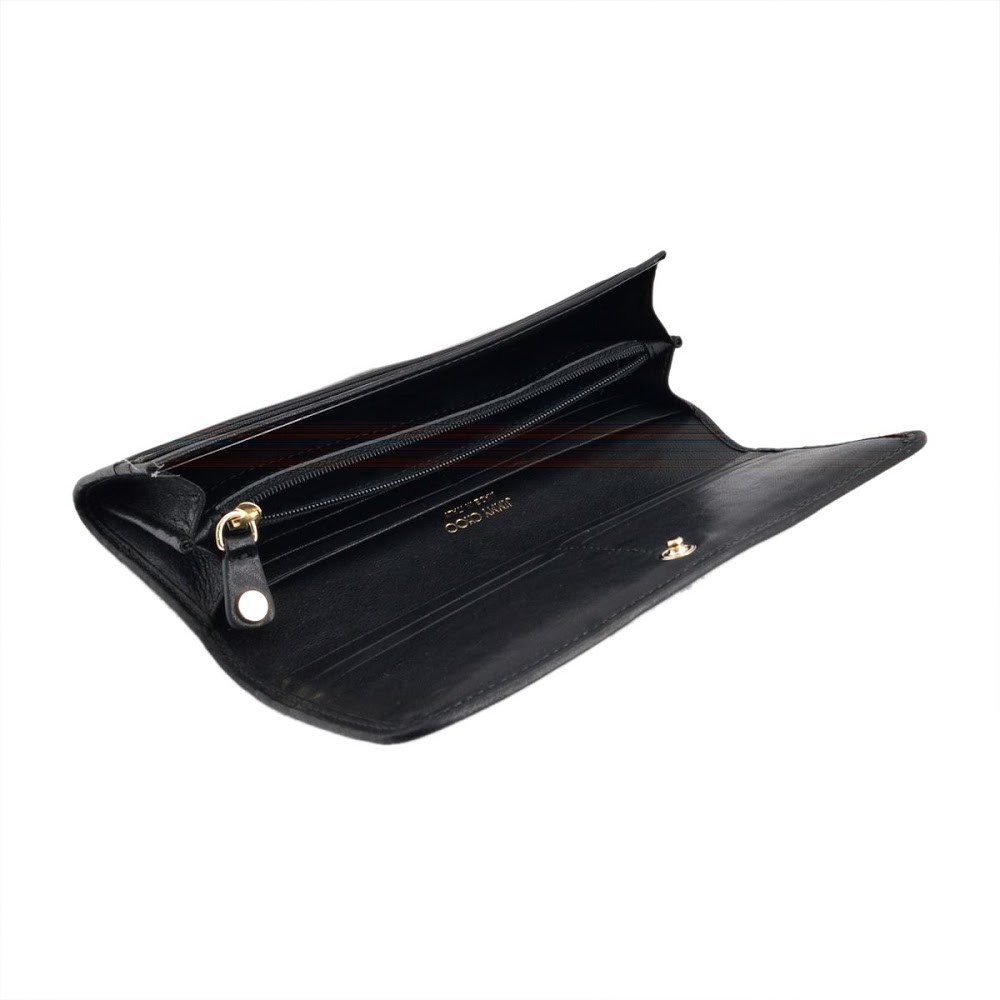 ジミーチュウ JIMMY CHOO NINO/LTU 000715 BLACK/METALLIC MIX スタースタッズ 二つ折り長財布