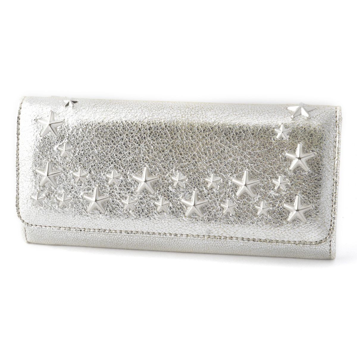 ジミーチュウ JIMMY CHOO NINO/GTU 120011 CHAMPAGNE スタースタッズ 二つ折り長財布