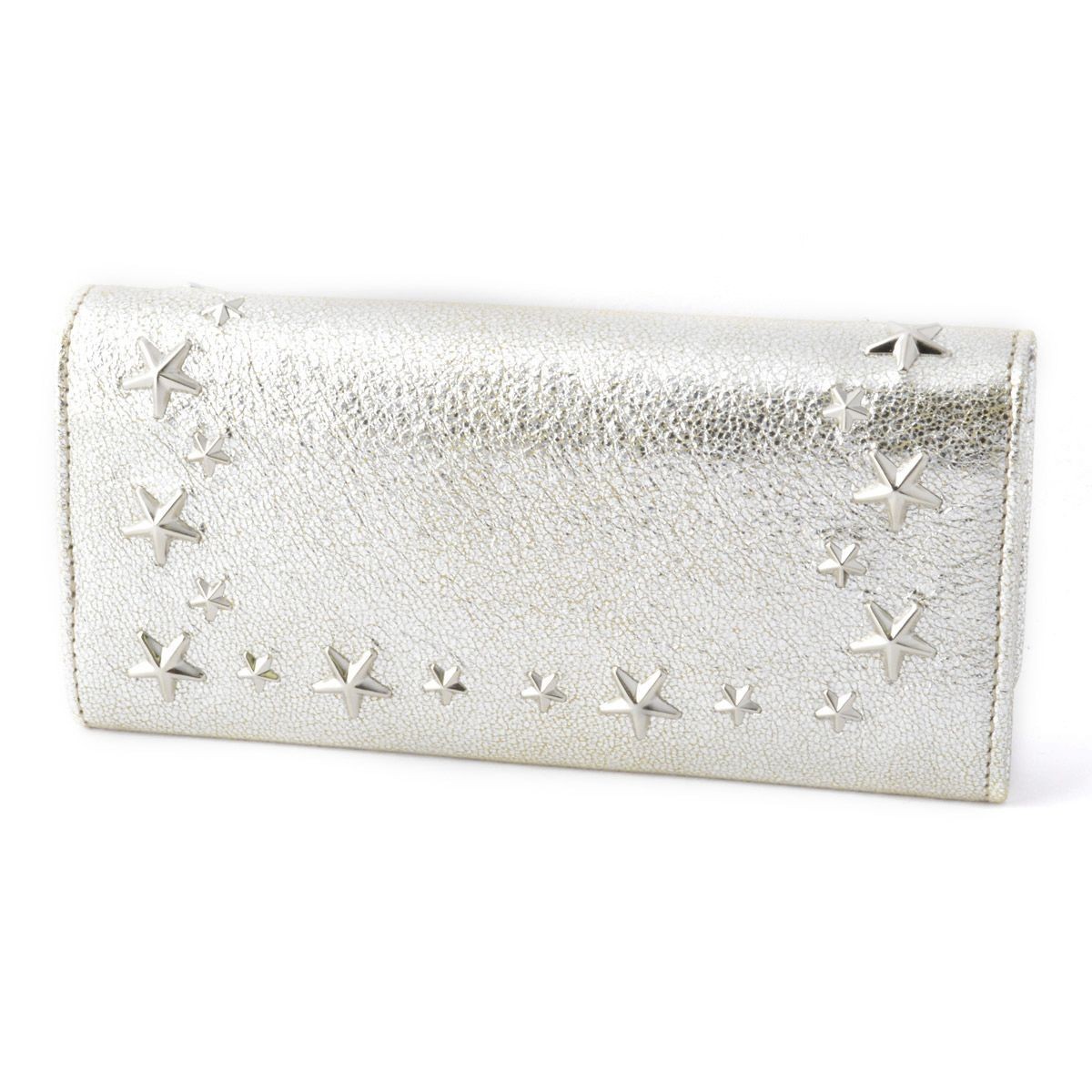 ジミーチュウ JIMMY CHOO NINO/GTU 120011 CHAMPAGNE スタースタッズ 二つ折り長財布