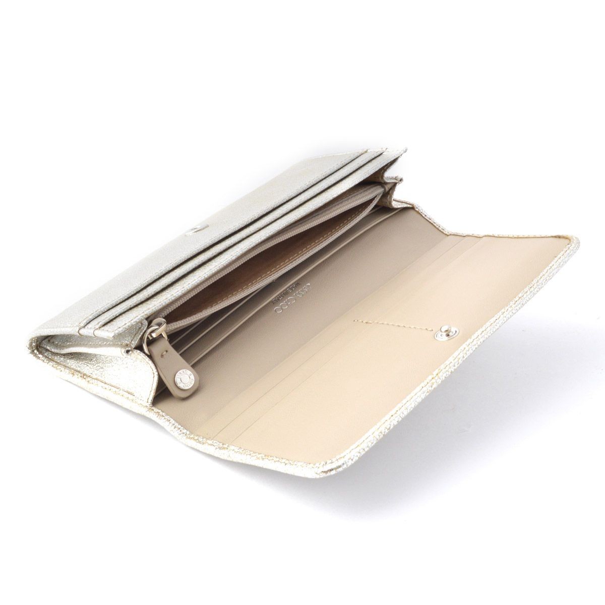 ジミーチュウ JIMMY CHOO NINO/GTU 120011 CHAMPAGNE スタースタッズ 二つ折り長財布