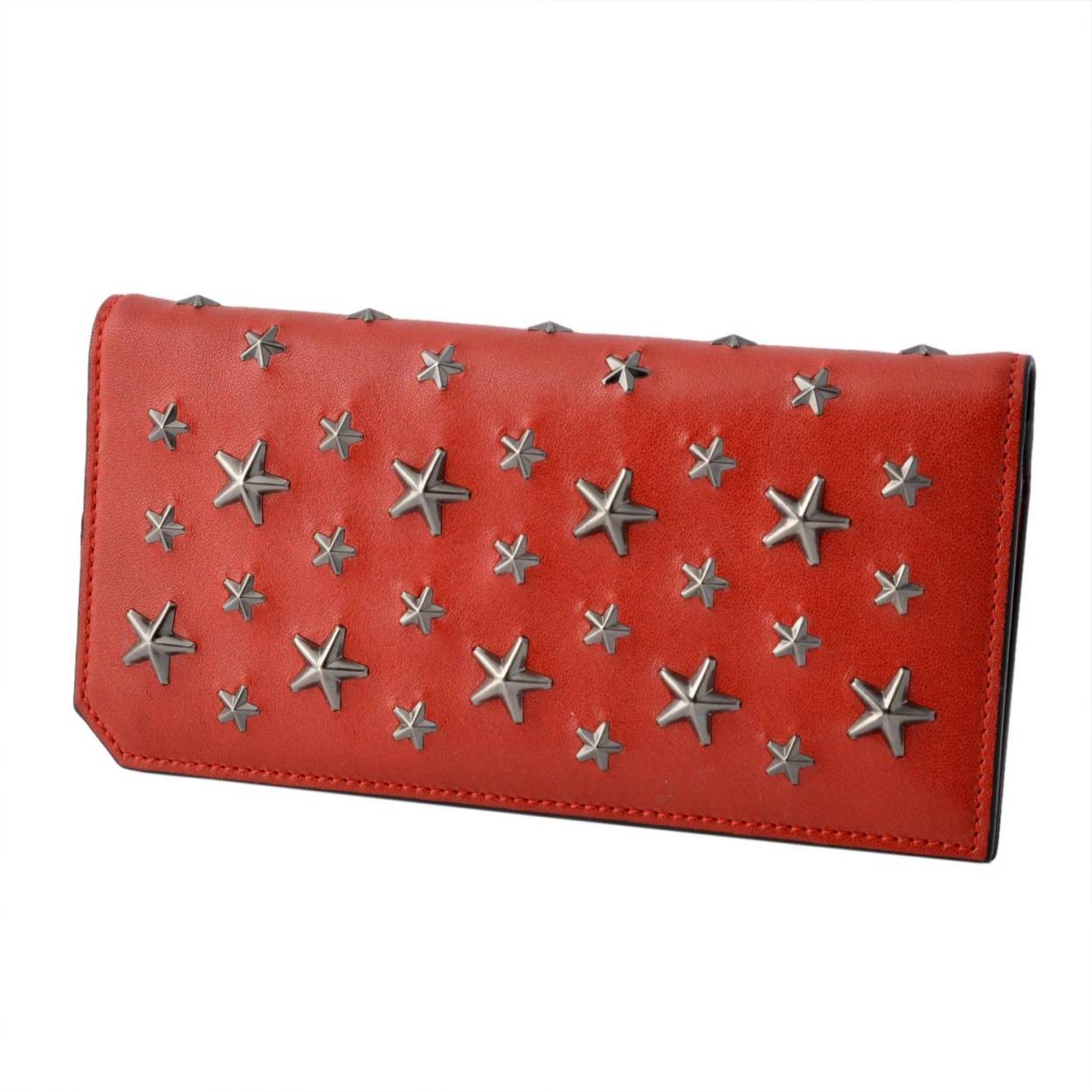 ジミーチュウ JIMMY CHOO COOPER BLS 171 DARK COPPER/GUNMETAL メンズ スタースタッズ バイカーレザー 二つ折り長財布