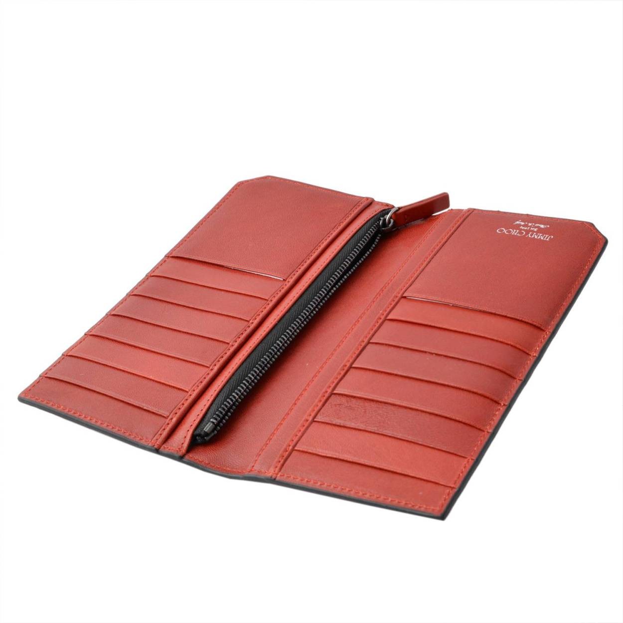 ジミーチュウ JIMMY CHOO COOPER BLS 171 DARK COPPER/GUNMETAL メンズ スタースタッズ バイカーレザー 二つ折り長財布