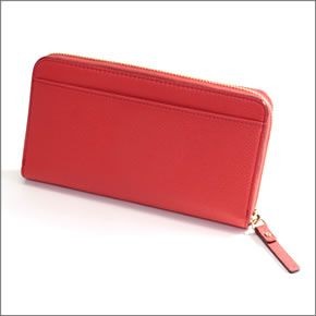 ケイトスペード Cobble Hill Bow Lacey リボンモチーフ ラウンドファスナー長財布  ソフトペプルドレザー ≪2015SS≫ PWRU3940 615 Geranium