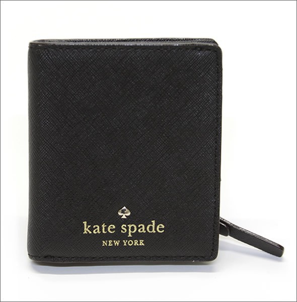 ケイトスペード CEDAR STREET Small Stacy 二つ折りミニ財布 （札・小銭・定期・カード入れ付） サフィアーノレザー ≪2015SS≫ PWRU3906 001 Black