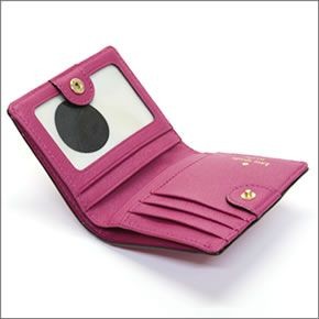 ケイトスペード CEDAR STREET Small Stacy 二つ折りミニ財布 （札・小銭・定期・カード入れ付） サフィアーノレザー ≪2015SS≫ PWRU3906 698 Sweetheart Pink