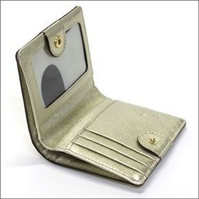 ケイトスペード CEDAR STREET Small Stacy 二つ折りミニ財布 （札・小銭・定期・カード入れ付） サフィアーノレザー ≪2015SS≫ PWRU4059 711 Gold